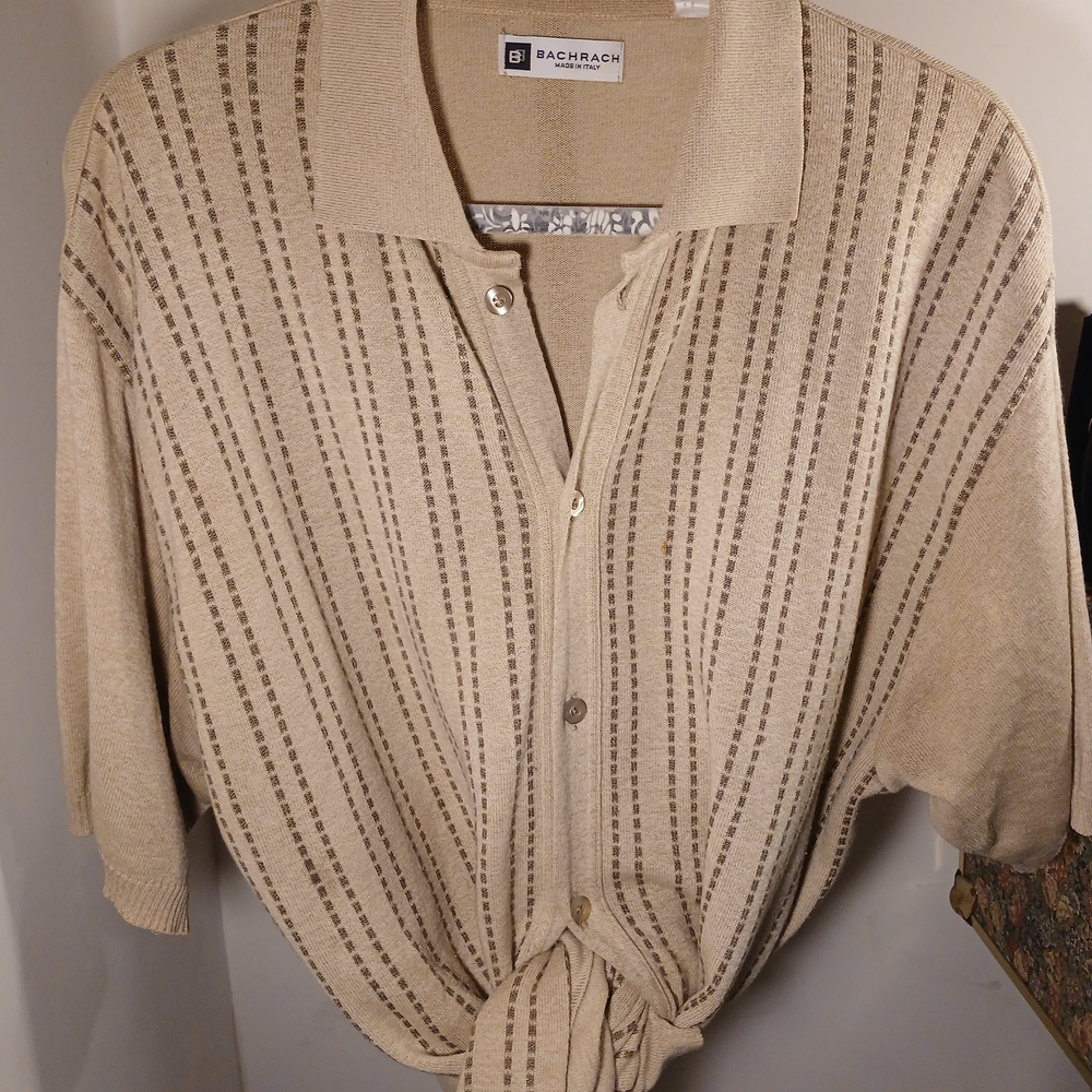 Bachrach Beige Button Down Shirt